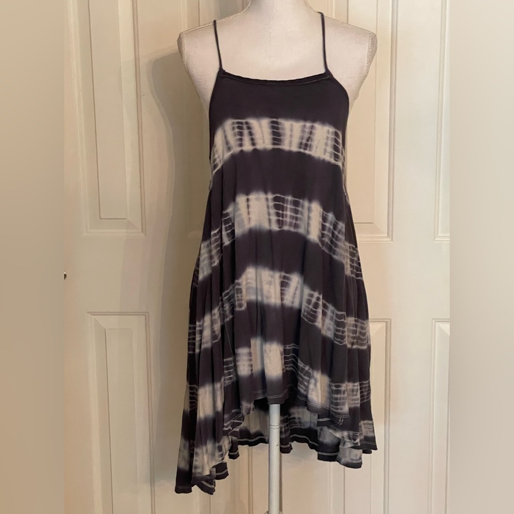 We The Free Top Beach Cover-Up Tie-Dye Spaghetti Strap Navy/White Size XS